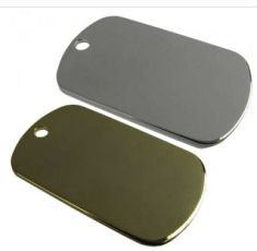 Tag-00070 Metal Military ID Tags 50mm x 29mm - Engravable & Gifts/Pet Tags