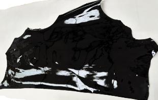 ..Small Thin Black Patent Leather Part Skin ( aprrox 4 square foot)