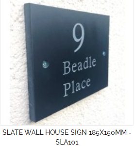 *.SLA101 Slate Wall Sign square 185mm x 150mm x 10mm with drill holes - Engravable & Gifts/Engraving Plates
