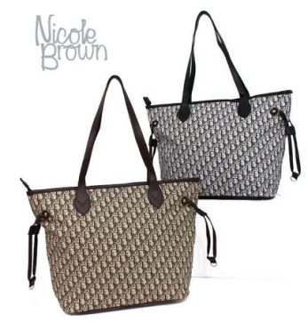*JBFB413 Nicole Brown Tote Bag - Leather Goods & Bags/Holdalls & Bags