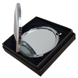 **Silver Compact Mirror Gift Boxed