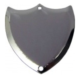 40mm x 34mm Shield Aluminium bevelled with 2 holes - Engravable & Gifts/Engraving Plates