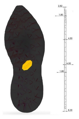 1474 Vibram Trainer Zegama Sole Unit Black (Pair) - Shoe Repair Materials/Units & Full Soles