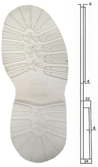 Vibram 9108 Genepy Unit White (pair) Morflex 25mm Heel 10mm sole - Shoe Repair Materials/Units & Full Soles