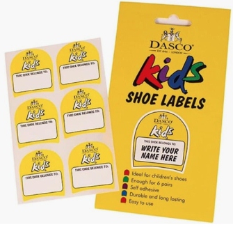 Dasco SHOE LABELS DISPLAY BOX KIDS 24PK (OF 6 PRS) - Shoe Care Products/Dasco