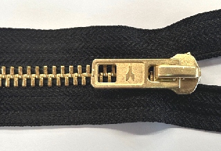 Brass 8mm Black Open End Zip MG086 - Zips/Metal Heavy Open End