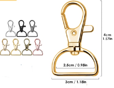 French Hook (Swivel clasp with D Ring) 25mm x 40mm - Shoe Repair Products/Fittings