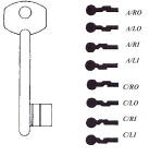 Hook 5028...Euro Mortice B600 - Keys/Mortice Keys