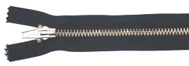 Brass No6 Closed End Zip 24 (61cm) - Zips/Metal Closed end