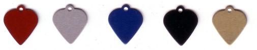 Anodised Aluminium Heart Pet Tags (pack 10) - Engravable & Gifts/Pet Tags