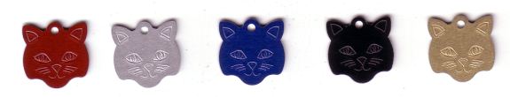 Anodised Aluminium Cat Pet Tags - Engravable & Gifts/Pet Tags