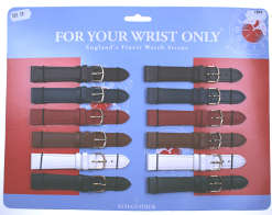 Watch Straps (F.Y.W.O) (Card 12) Mixed Colours - Watch Accessories & Batteries/Lithium Batteries